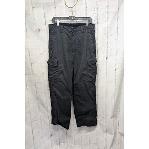 Vintage Y2k GAP Mens Cinch‎ Paratrooper Cargo Pants M Baggy Lined Black